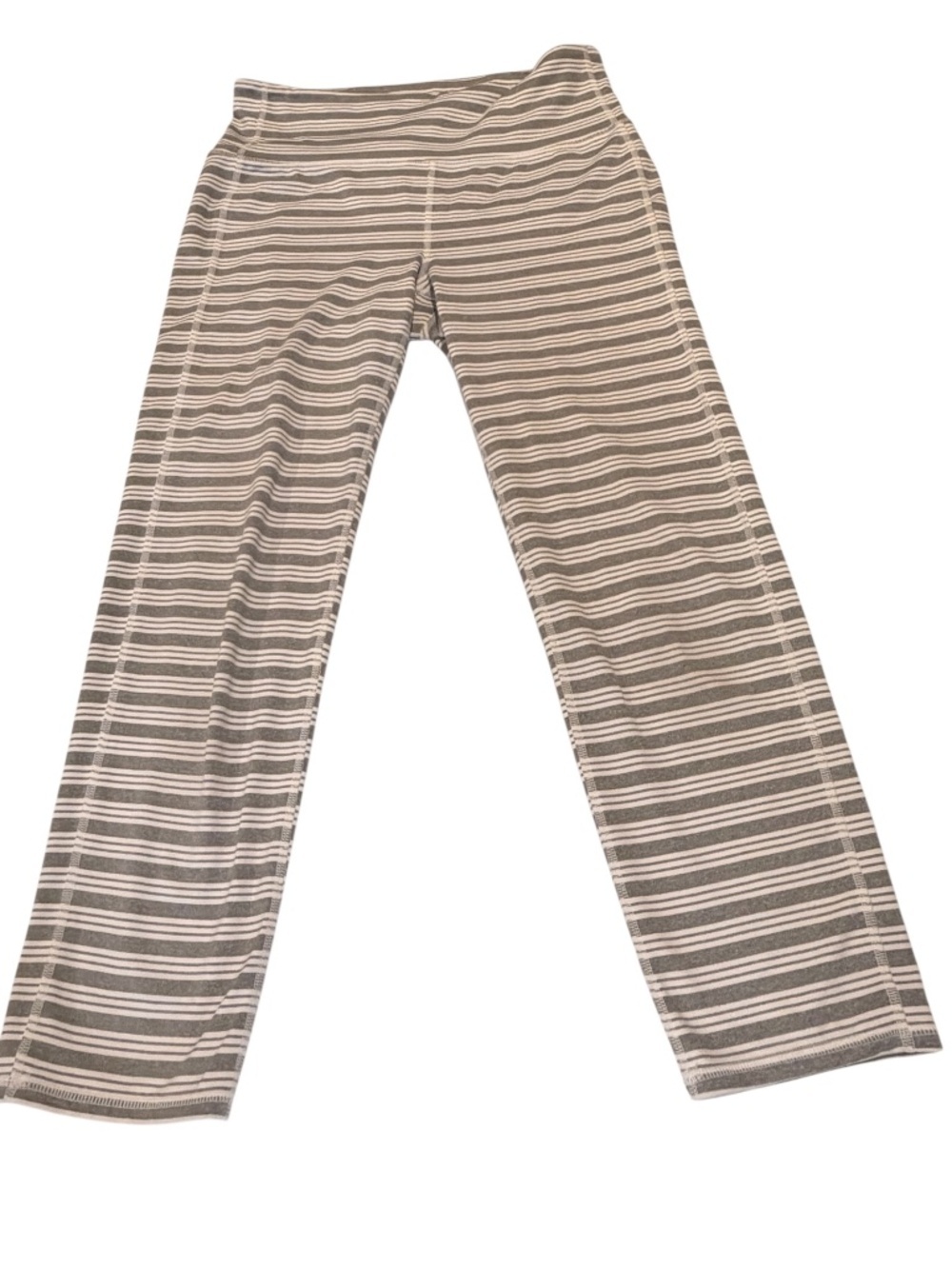 Athleta Chaturanga Crop Leggings Gray Stripe Yoga Pants Size MT Tall